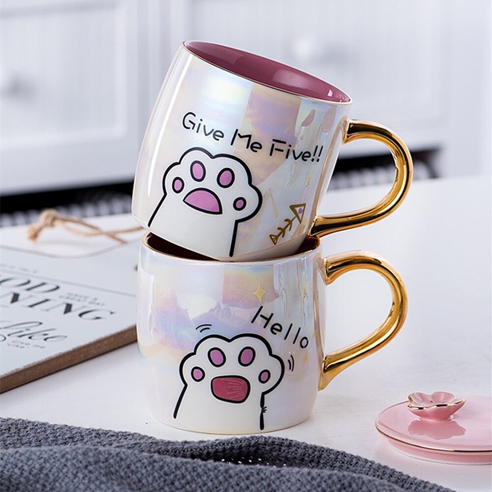 Kawaii Sanrio Ceramic Cup With Spoon - Kawaii Fashion Shop