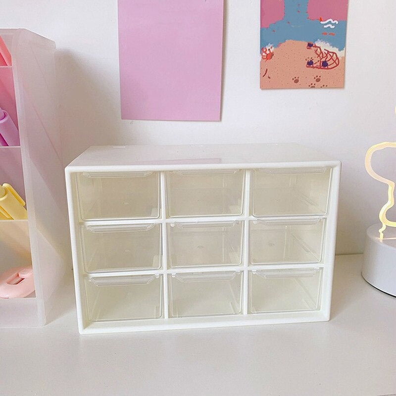 Kawaii Desktop Plastic Drawer Storage Box