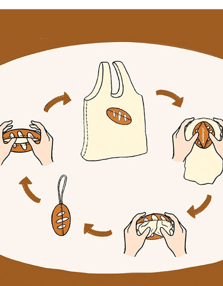 Eco-friendly Shopping Bag Lovely Bread Pendant Storage