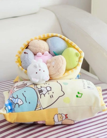 A bag of corner bio stuffed toys