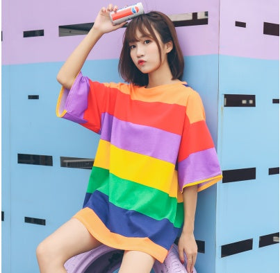 Striped short-sleeved t-shirt