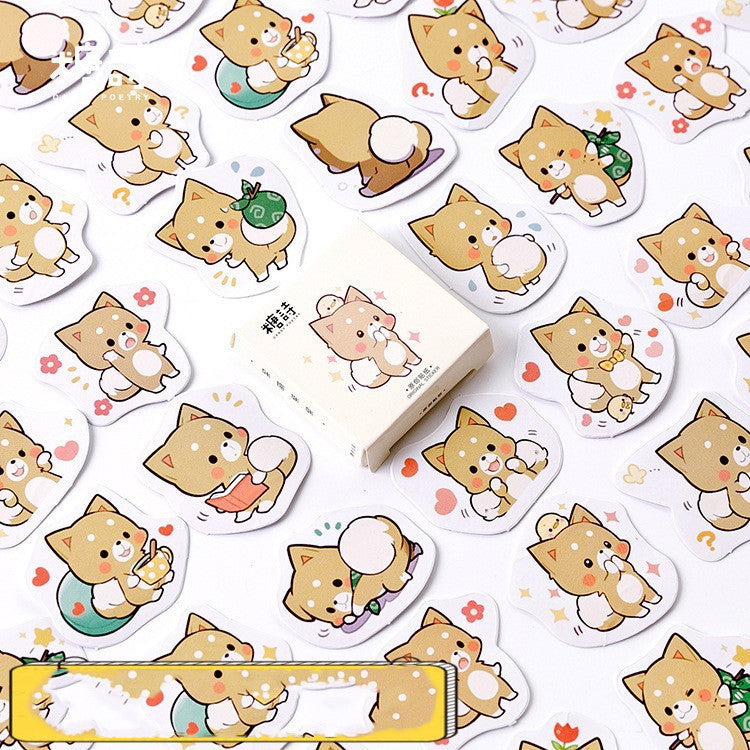 Cute Shiba Dog Label Stickers Decorative Stationery Stickers Scrapbooking Diy Stickers Diary Album Stick Label