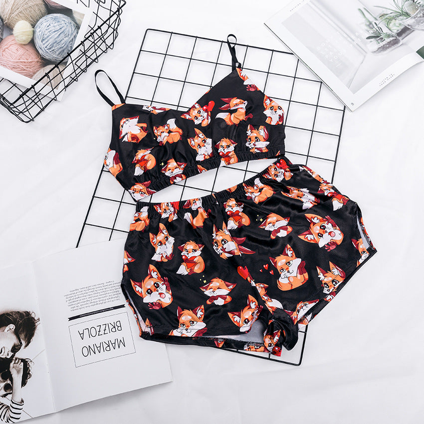 Pajama suit with suspenders