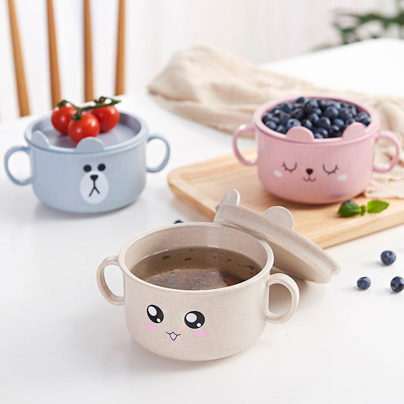 Thickened cartoon bowl with lid