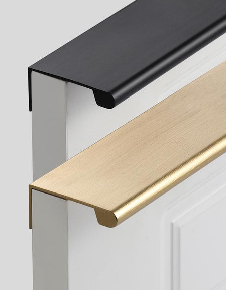 Black Extended Concealed Handle Cabinet Door Gold Handle Modern