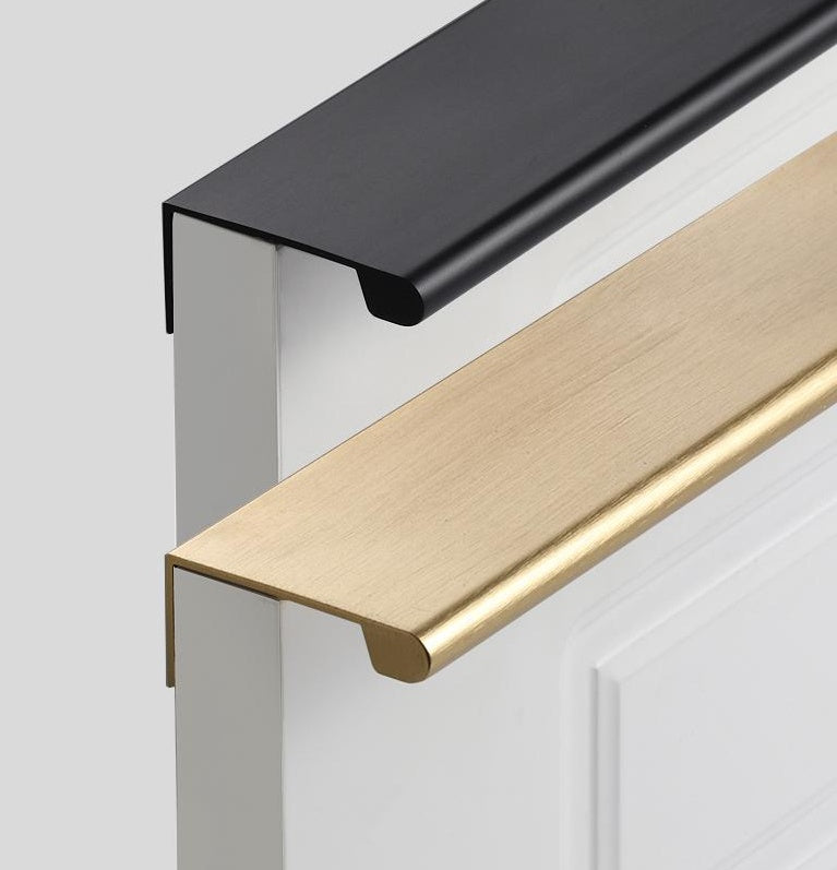 Black Extended Concealed Handle Cabinet Door Gold Handle Modern
