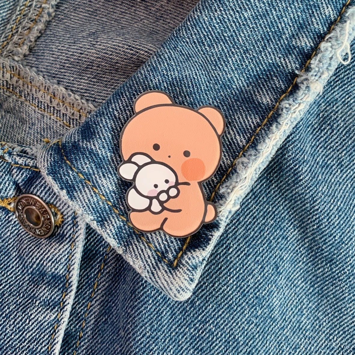 Shy Rabbit Cute Cartoon Acrylic Badge