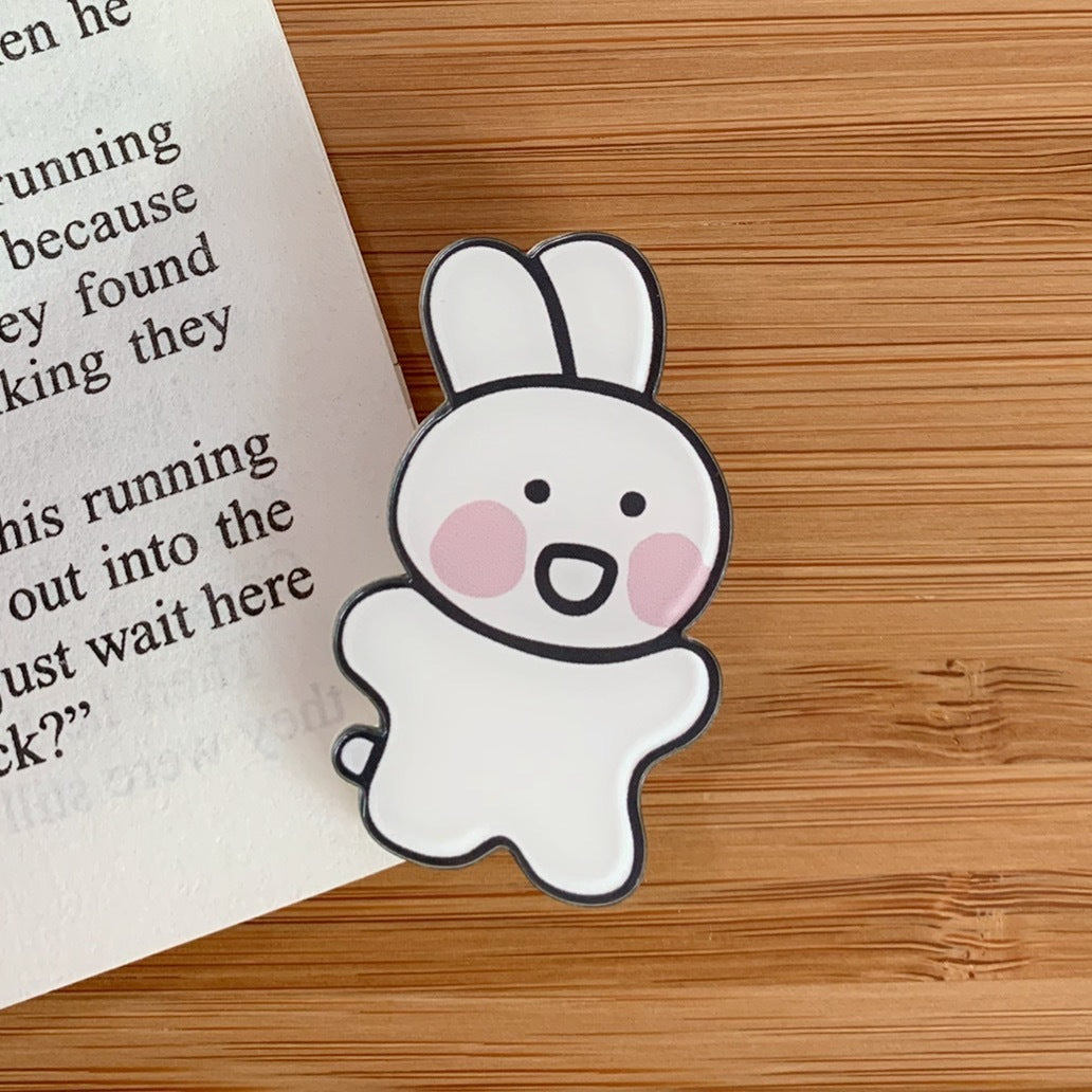 Shy Rabbit Cute Cartoon Acrylic Badge