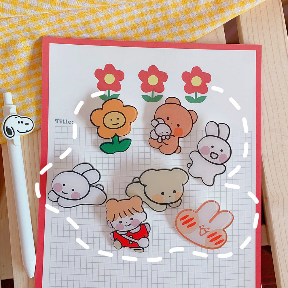 Shy Rabbit Cute Cartoon Acrylic Badge