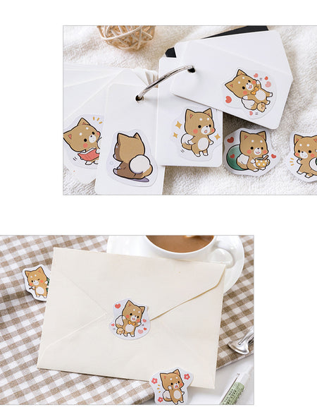 Cute Shiba Dog Label Stickers Decorative Stationery Stickers Scrapbooking Diy Stickers Diary Album Stick Label
