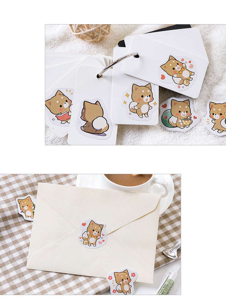 Cute Shiba Dog Label Stickers Decorative Stationery Stickers Scrapbooking Diy Stickers Diary Album Stick Label