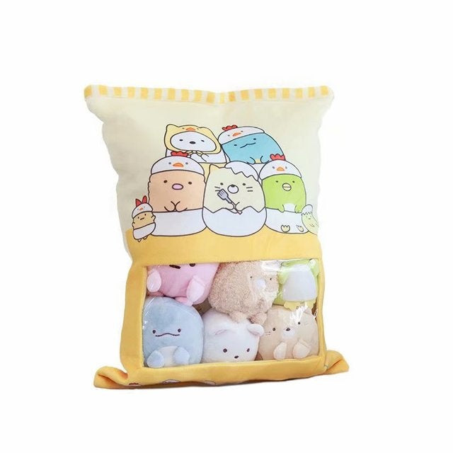 A bag of corner bio stuffed toys