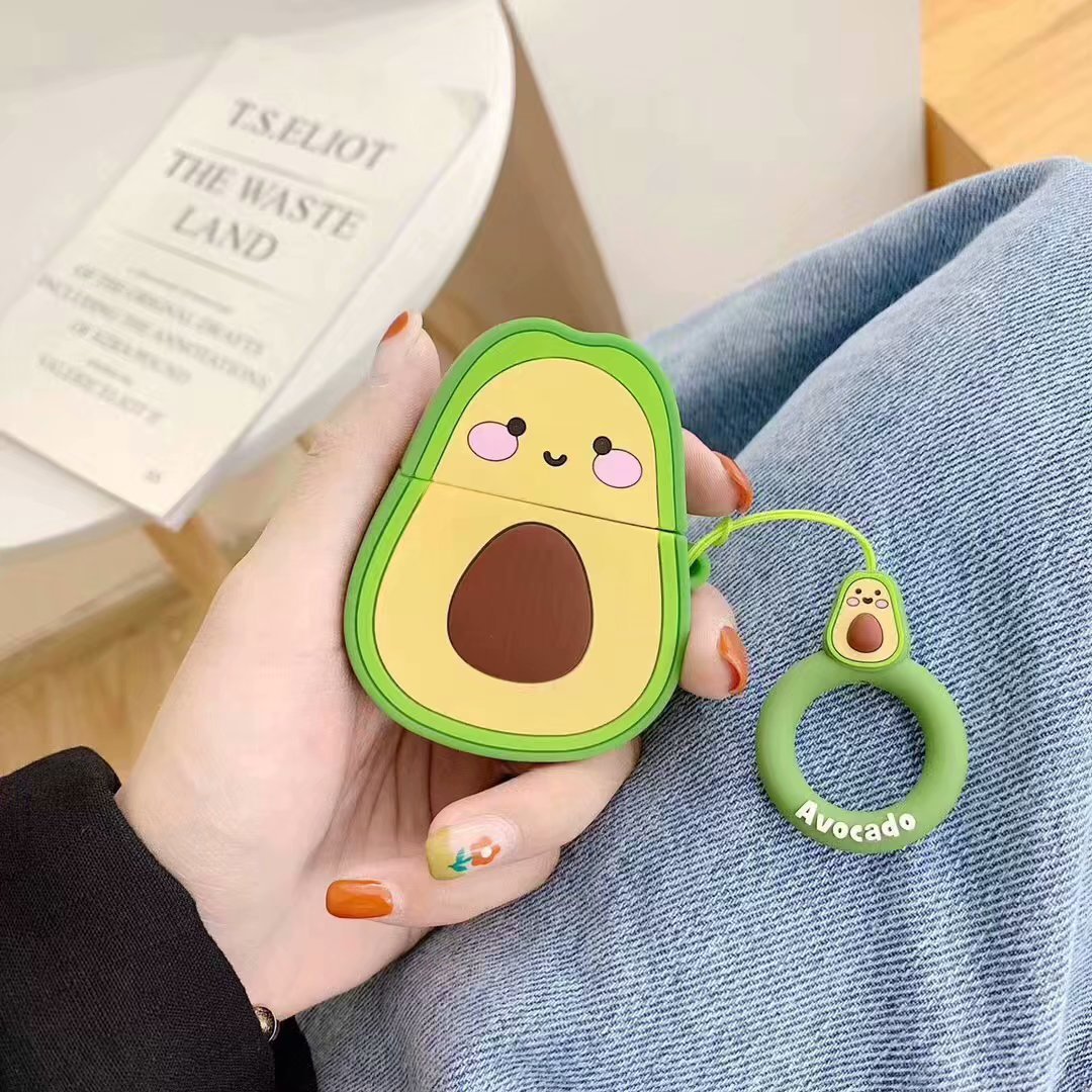 Avocado cartoon earphone set