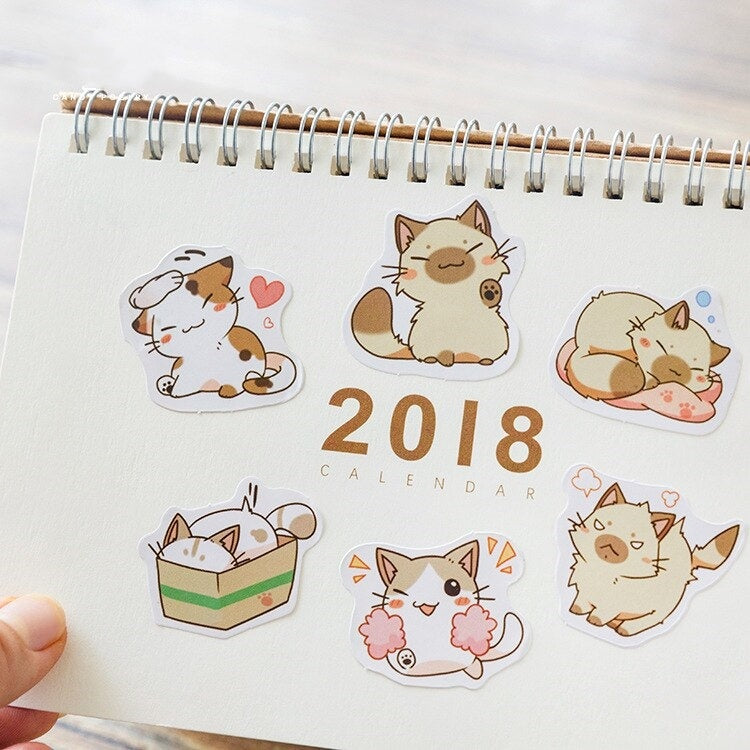 Little Cat Mini Paper Sticker Decoration Diy Diary