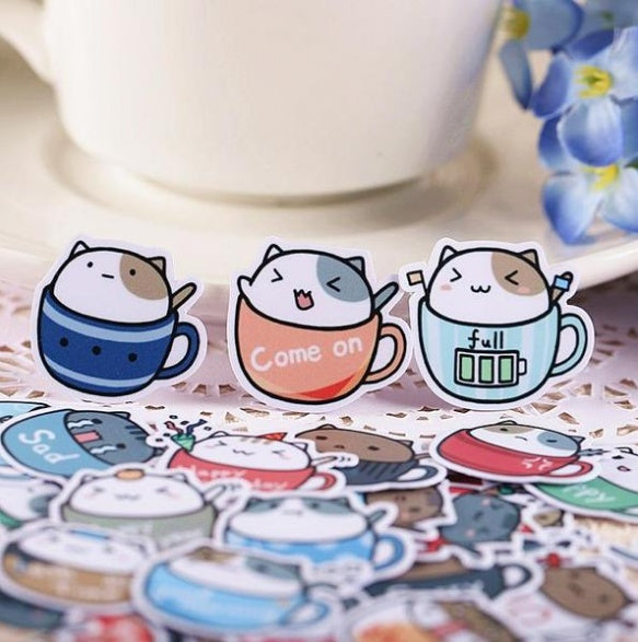 40 Piece Cat Hamster Sticker Set