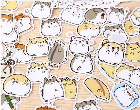 40 Piece Cat Hamster Sticker Set