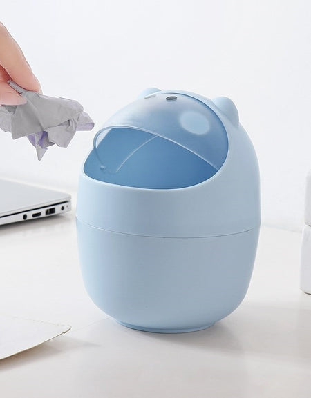 Creative Cartoon Desktop Mini Trash Can Home Decoration Desktop Storage Flip Detachable Small Trash Can Dust Car Garbage Case