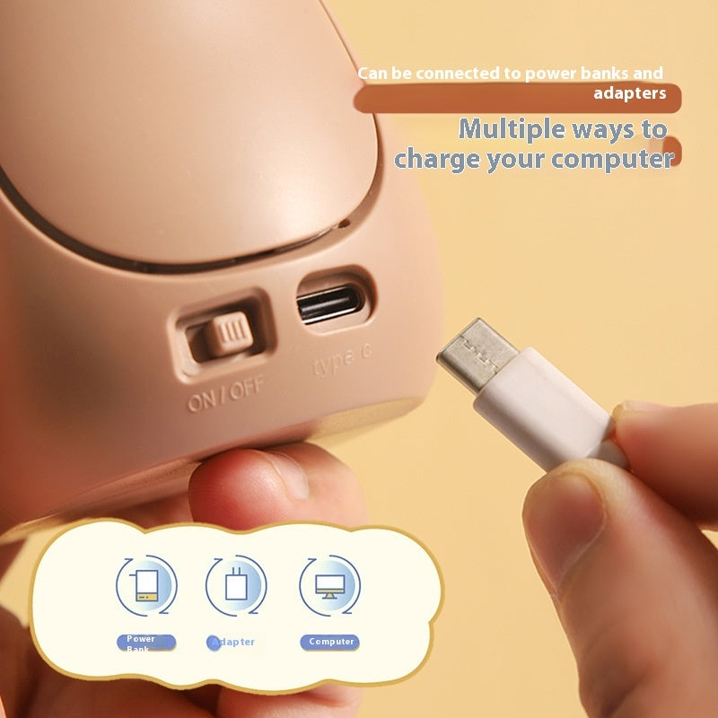 Children's Mini Halter Little Fan Usb Rechargeable Handheld Portable Electric Fan