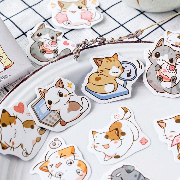 Little Cat Mini Paper Sticker Decoration Diy Diary