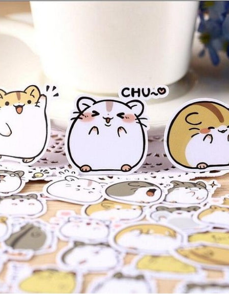 40 Piece Cat Hamster Sticker Set