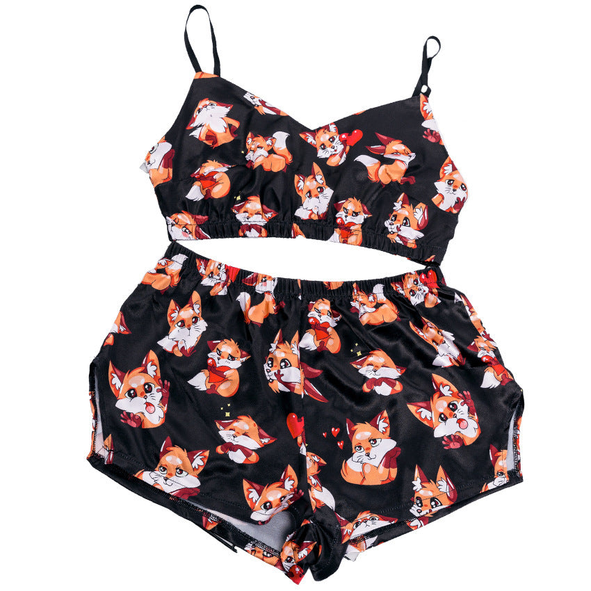 Pajama suit with suspenders