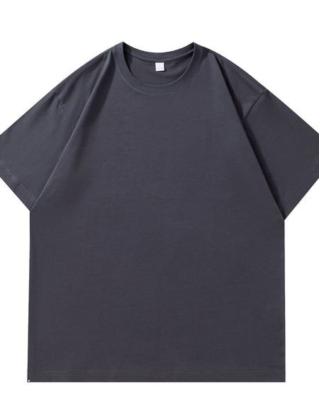 Combed Summer New Cotton Short Sleeve Slightly Drop Shoulder