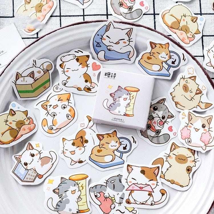 Little Cat Mini Paper Sticker Decoration Diy Diary