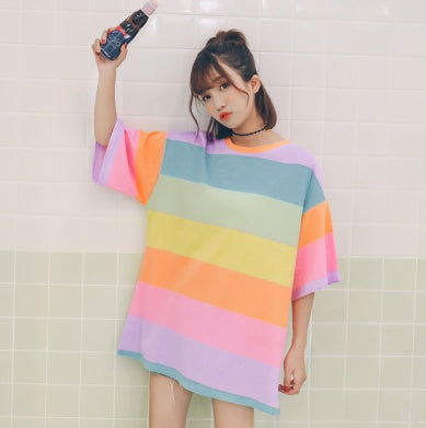 Striped short-sleeved t-shirt