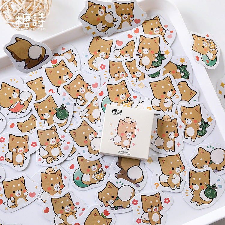 Cute Shiba Dog Label Stickers Decorative Stationery Stickers Scrapbooking Diy Stickers Diary Album Stick Label