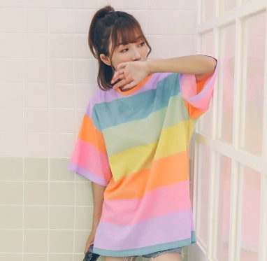 Striped short-sleeved t-shirt