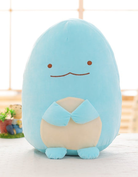 Corner creature doll holds cute plush toy