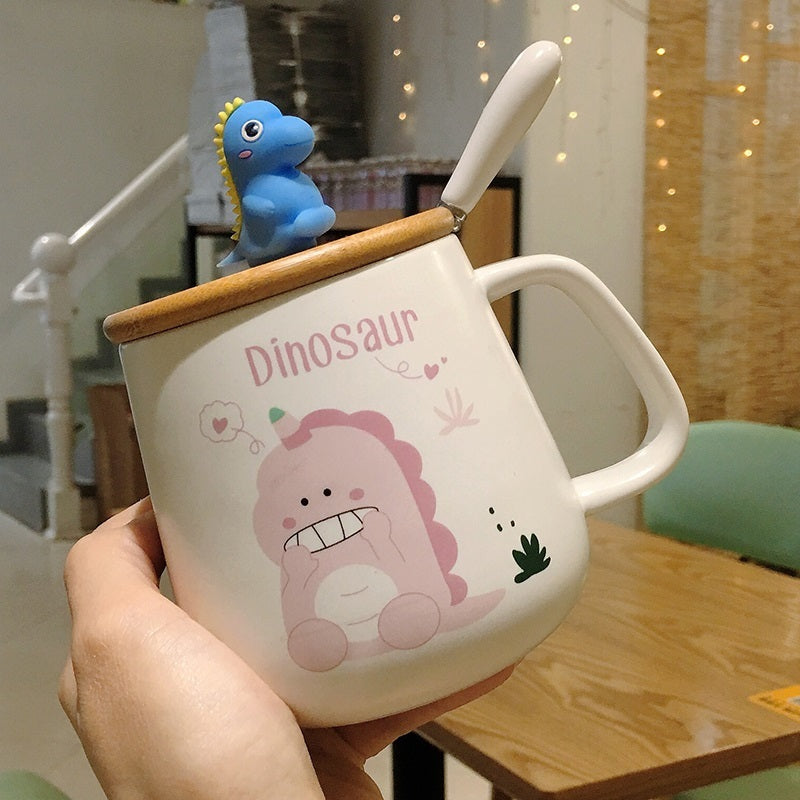 Cute Mug With Lid For Female Dormitory Home Breakfast Cup