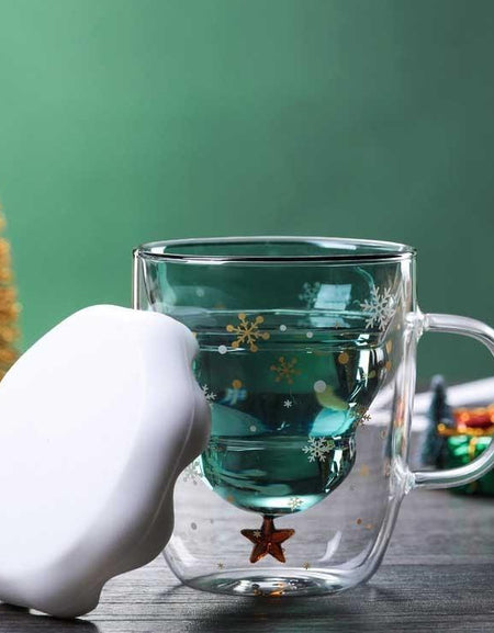 Kawaii Glass Christmas Tree Mug