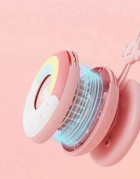 Kawaii Mini Macaron Neck Fan