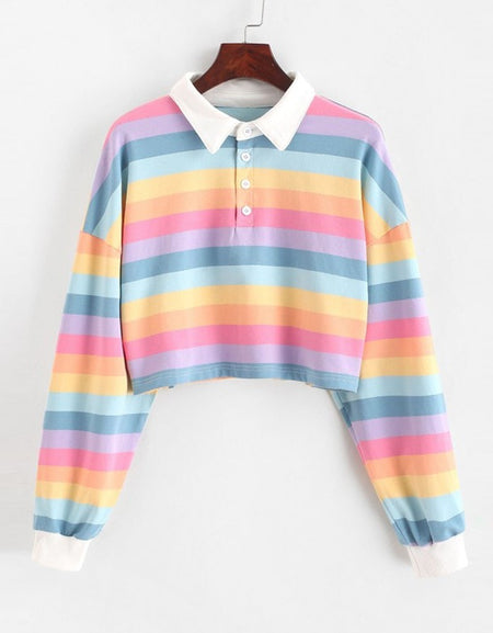 Kawaii Striped Pastel Sweatshirt