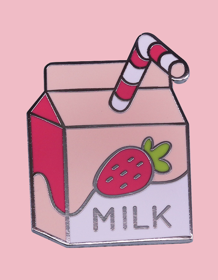 Kawaii Strawberry Milk Badge
