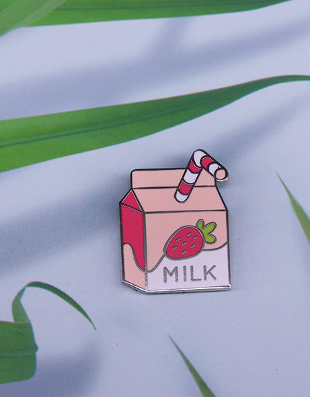 Kawaii Strawberry Milk Badge