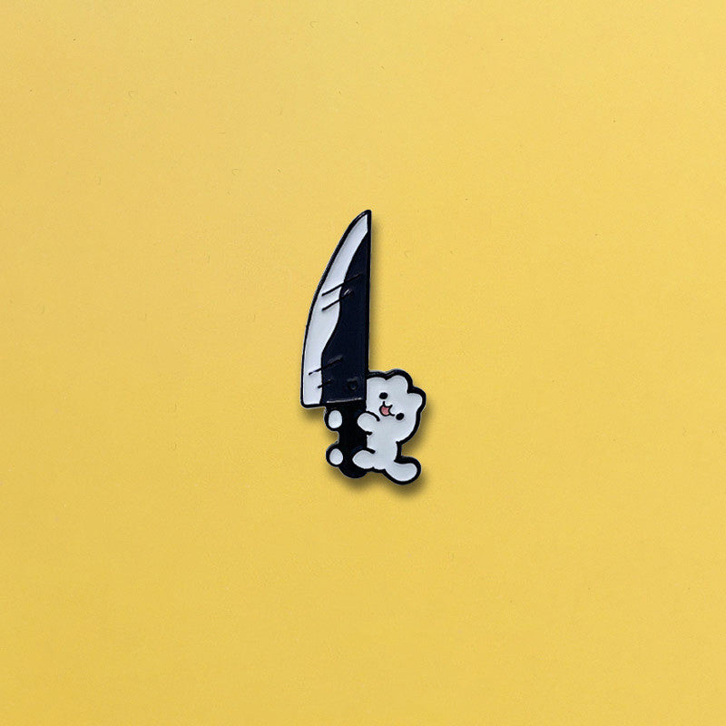 Kawaii Kitten w/ Dagger Cat Pin