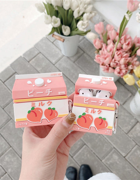 Kawaii Peach Drink Airpods Case (1/2/Pro)