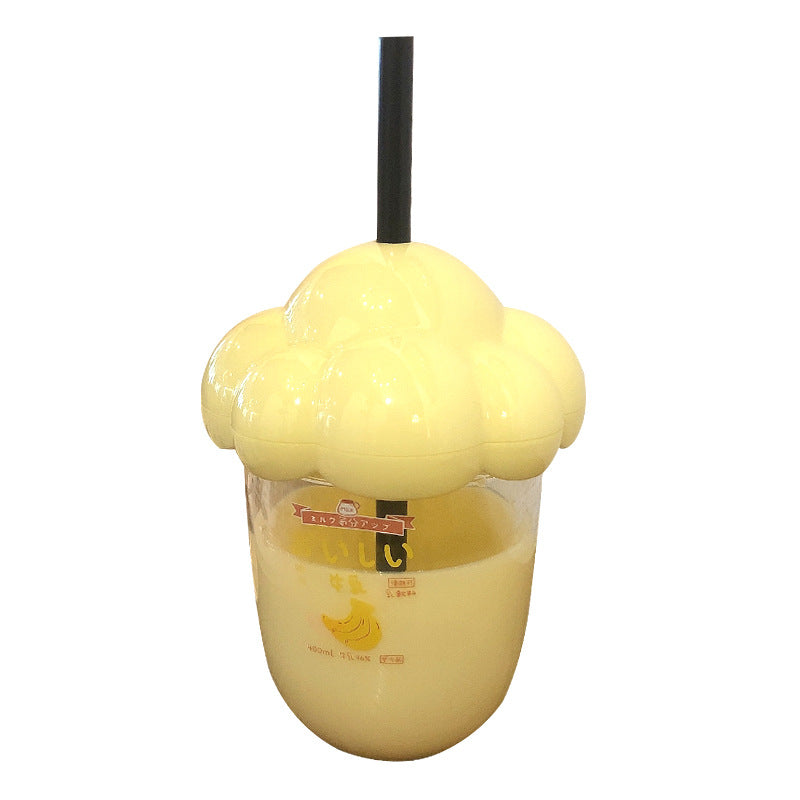 Spoofing fake milk tea cup cute girl heart plastic