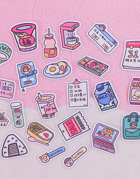 Kawaii Work Stickers (24 pcs)
