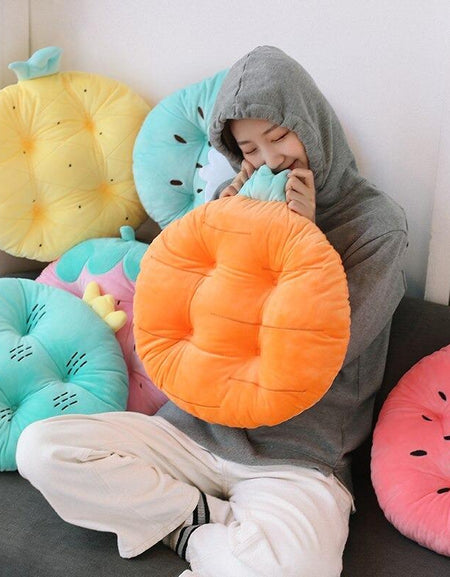 Kawaii Fruits Seat Cushion - BlossomMemento