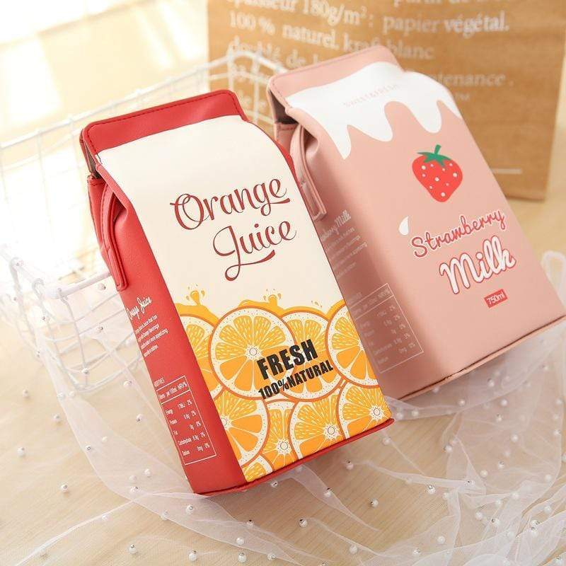Kawaii Milk Box Shoulder Bag - BlossomMemento