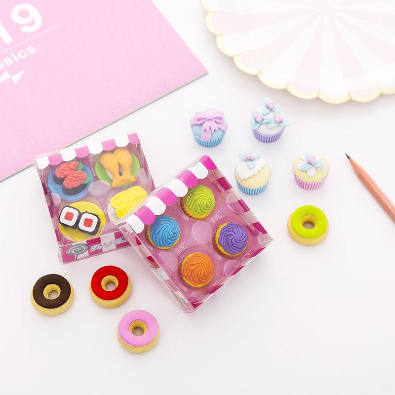 Kawaii Pencil Erasers (4 pcs) - BlossomMemento