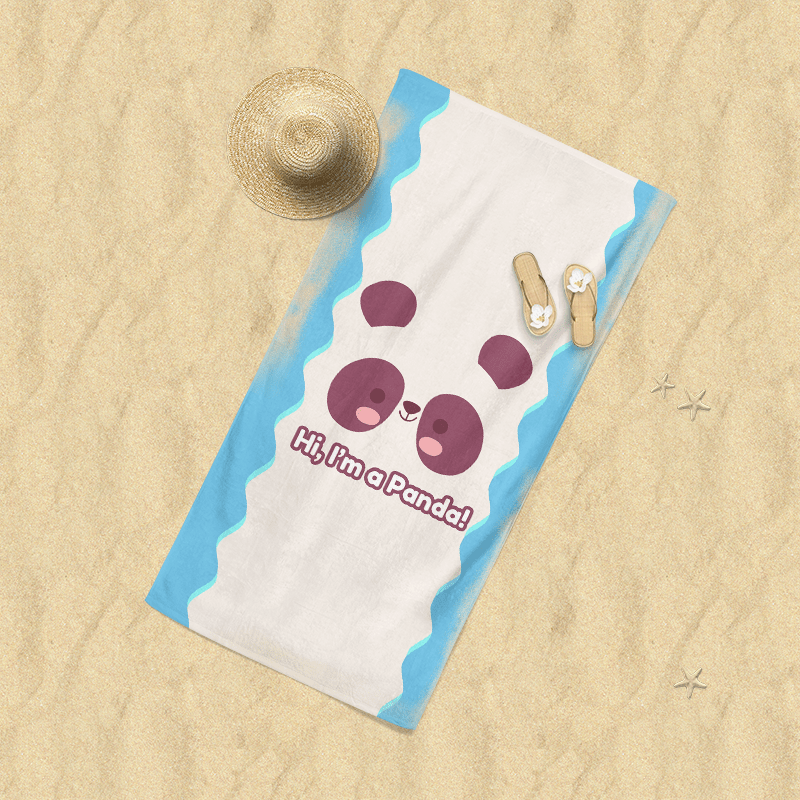 Kawaii Panda Beach Towel - BlossomMemento