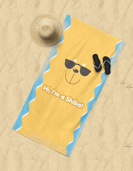 Kawaii Shiba-Inu Beach Towel - BlossomMemento
