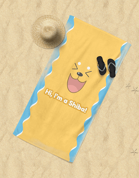 Kawaii Shiba-Inu Beach Towel - BlossomMemento