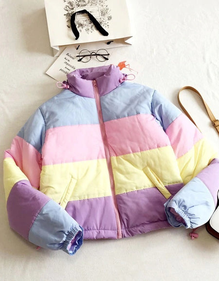 Kawaii Striped Pastel Coat