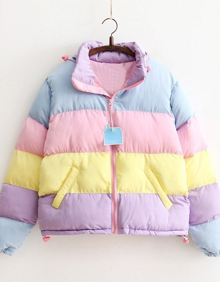 Kawaii Striped Pastel Coat