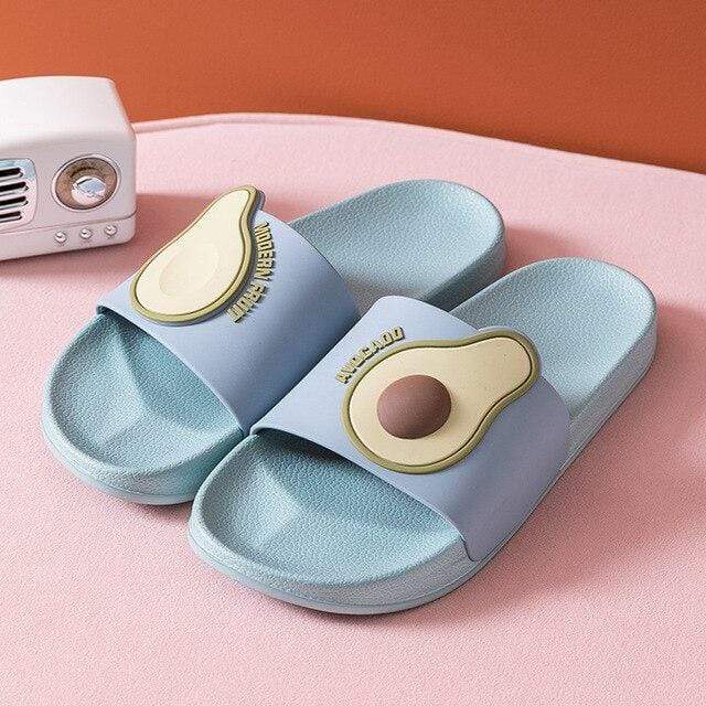 Kawaii Avocado Summer Slippers - BlossomMemento